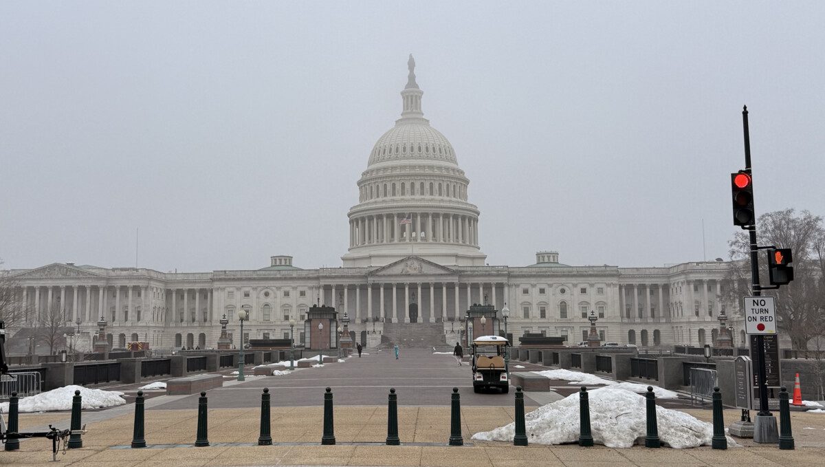 A landscape of the U.S. capitol building